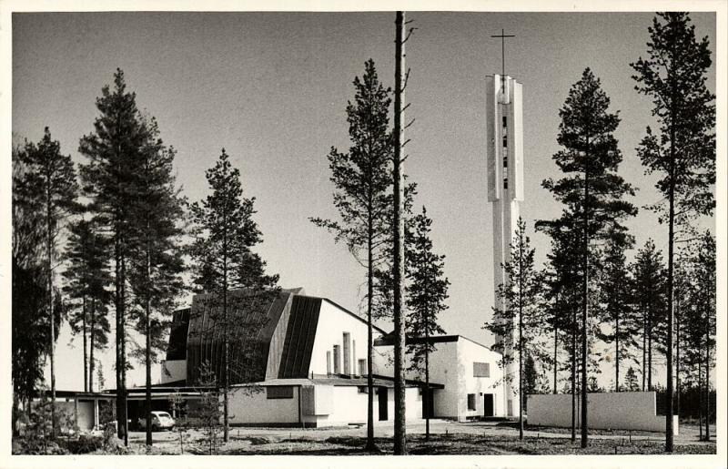 finland suomi, IMATRA, Иматра, Kolmen Ristin Kirkko (1950s) RPPC