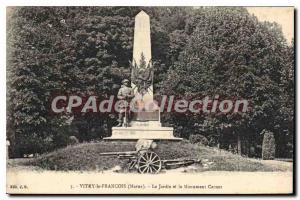 Old Postcard Vitry Le Francois The Garden And The Carnot Monument