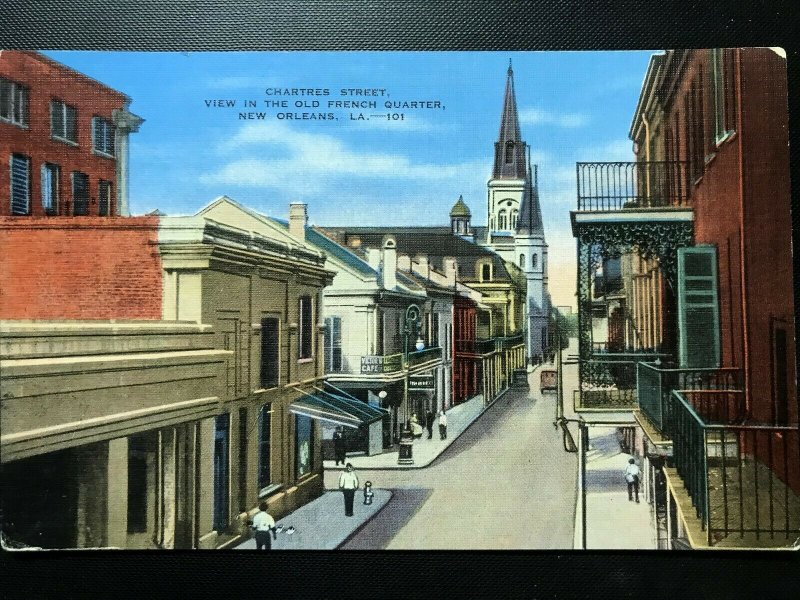 Vintage Postcard 193045 Chartres Street Old French Qrtr New Orleans