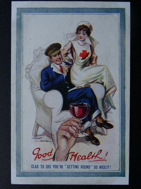 WW1 Convalescent Nursing Theme GOOD HEALTH Fred Spurgin c1916 Postcard