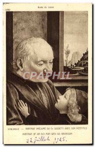 Old Postcard Musee Du Louvre Ghirlandaio Portrait presumed the Cte ​​Sass...