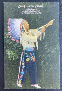 Mint USA Picture Postcard Native American Chippewa Indian Chief Snow Cloud