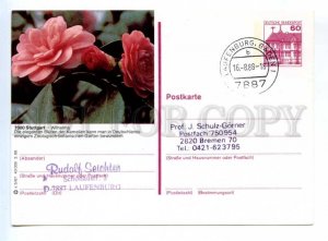 420237 GERMANY 1988 year Stuttgart Roses postal postcard