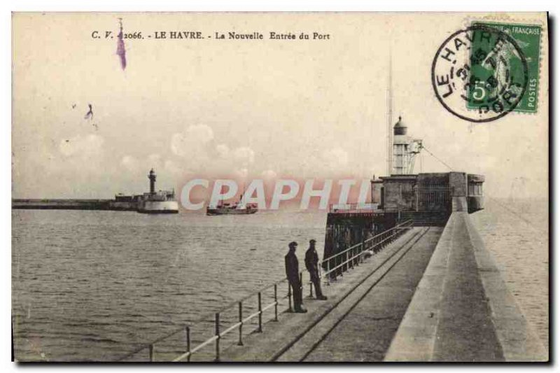 Old Postcard Le Havre New Port entry