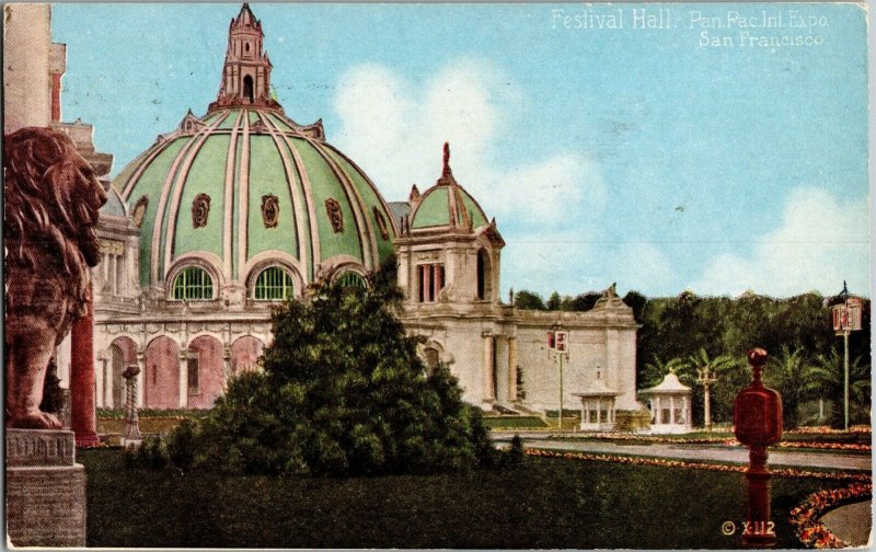 Festival Hall Panama-Pacific Expo San Francisco c1915 Vintage Postcard C37 