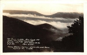 New Creek West Virginia 1950s RPPC Real Photo Postcard Devils Saddle Mountain