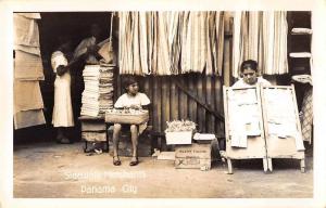 Panama City Panama Sidewalk Merchants Real Photo Antique Postcard J56722