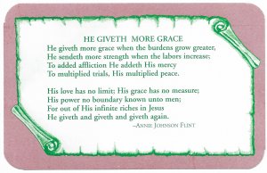 US Unused. He Giveth More Grace. By Annie Johnson Flint.