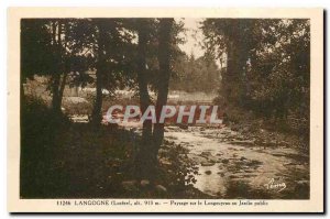 Old Postcard Langogne Lozere landscape on the Longouyrou Public Garden