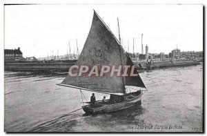 Old Postcard Trouville boat fishing boat