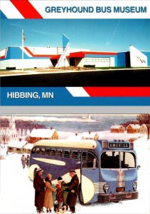 2~4X6 Postcards Hibbing, MN Minnesota GREYHOUND BUS MUSEUM & 1936 Coach/Artist's