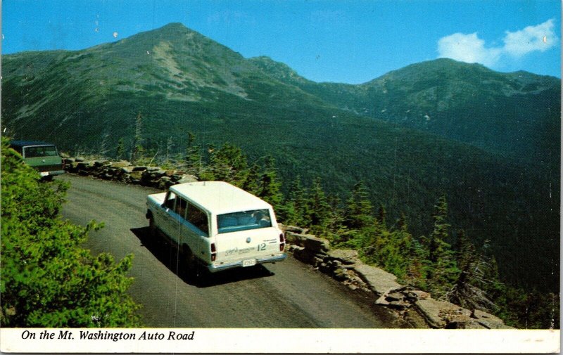 Mt Washington Auto Road Old Car Mt Adams Madison White Mountain Nation Postcard 