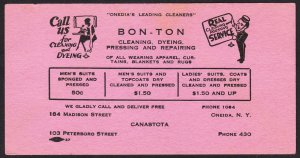 Canastota / Oneida NY – Bon Ton cleaners blotter