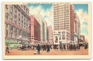 Herald Square Junction 34th-6th Avenue Shopping District New York City Postcard