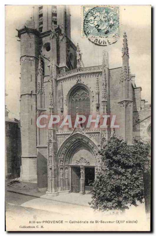 Old Postcard Aix en Provence Cathedrale St. Sauveur XIII century