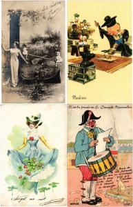 FANTASY FANTAISIE THEME THEMA SUBJECTS 1000 Vintage POSTCARDS with BETTER in box