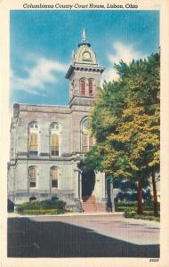 Lisbon Ohio~Early Autumn~Columbiana County House~Village Square~1940~Postcard