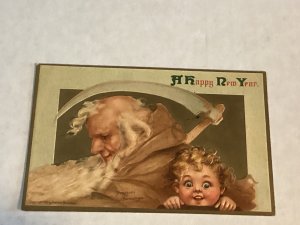 Artist signed Frances Brundage A Happy New Year embossed Series 1301 Grade 2