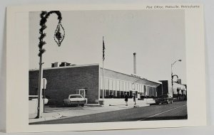 Pottsville PA Post Office 1950 60's Old Cars Christmas Decor Street Postcard T5