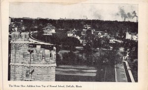 DEKALB ILLINOIS~HORSE SHOE ADDITION FROM TOP OF STATE NORMAL SCHOOL~POSTCARD