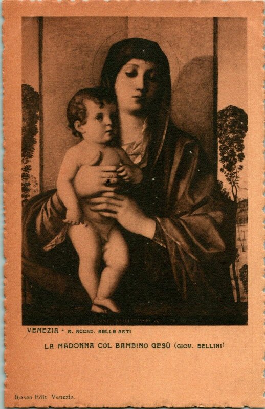 Vtg 1907-1915 Postcard Venezia - La Madonna Col Bambino Gesu - Giov. Bellini