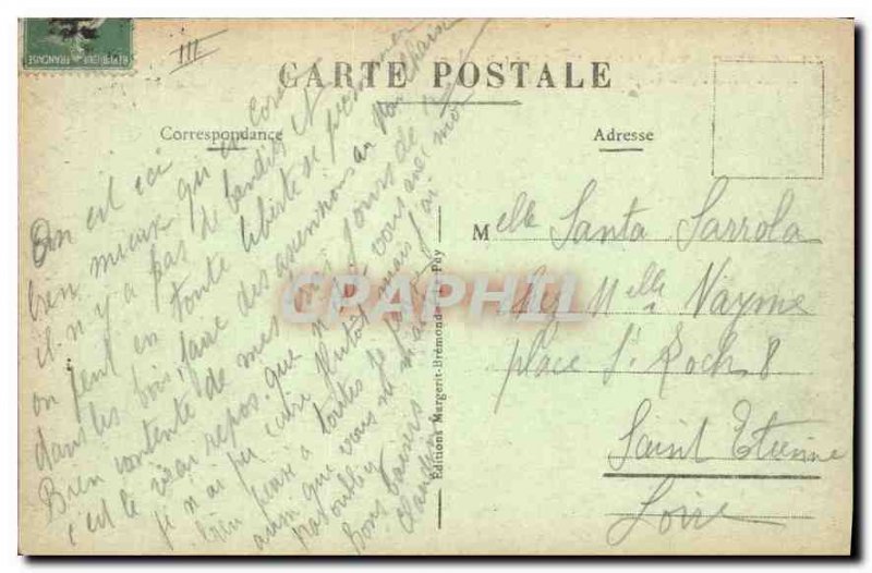 Old Postcard Louvesc general view North East Mount Besset Lake Grand Place