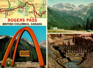 Canada British Columbia Rogers Pass Multi View With Map