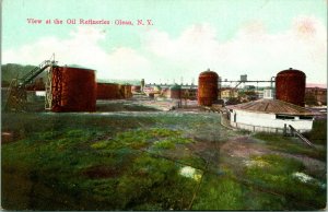 Vintage Postcard 1910s View of the Oil Refineries Olean New York NY Unused