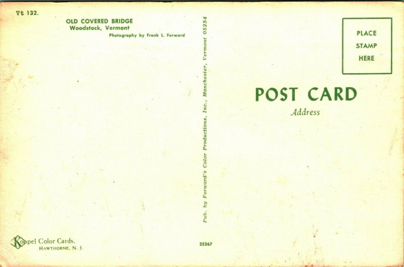 Silk Road Covered Bridge Bennington Vermont VT UNP Chrome Postcard E6