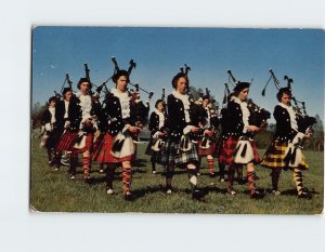 Postcard Girls' Highland Pipe Band at New Glasgow, Canada