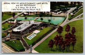 1964  Mosley's Shady Lake Motel  Rocky Mount  North Carolina     Postcard