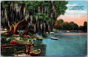 Savannah Georgia GA, Waterfront View, Isle of Hope, Skidaway River, Postcard