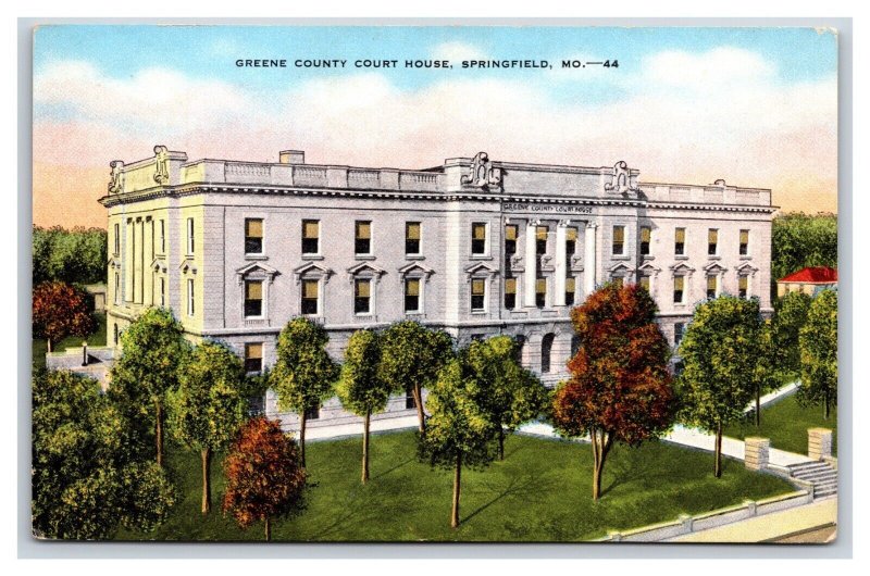 Greene County Court House Springfield Missouri MO DB Postcard N19