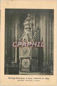 Old Postcard Clock Saint John Lyon restored in 1894