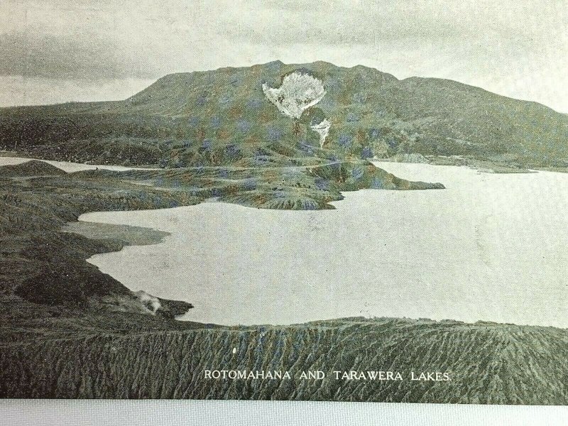 Vintage Postcard Rotomahana and Tarawera Lakes Dominion of New Zealand