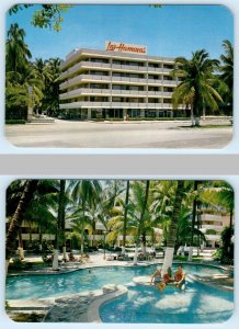 2 Postcards ACAPULCO, MEXICO ~ Swimming Pool LAS HAMACAS HOTEL c1960s Roadside