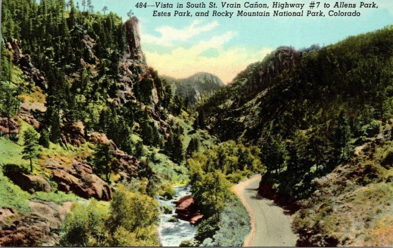 Colorado Rocky Mountains Vista In South St Vrain Canon Highway #7 To Allens Park