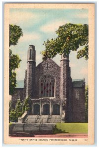 c1940's Trinity United Church Peterborough Canada Vintage Unposted Postcard