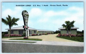 RIVIERA BEACH, Florida FL ~ Roadside Motel BARBIZON LODGE c1940s Linen Postcard