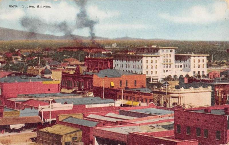 Tucson Arizona Birdseye View Of City Antique Postcard K102499