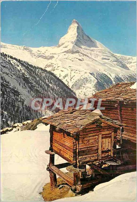 Modern Postcard Zermatt Matterhorn mit Findeln