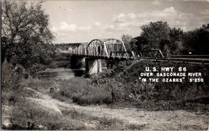 RPPC Bridge Over Gasconade River Route 66, MO Ozarks Vintage Postcard K69