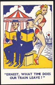 Comic Postcard - Religion / Clergy / Vicars / Seaside / Saucy / Swimsuit  A7523