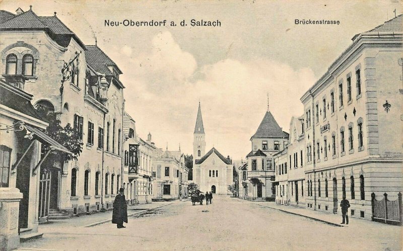 OBERNDORF a d SALZACH AUSTRIA~BRUCKENSTRASSE PHOTO POSTCARD