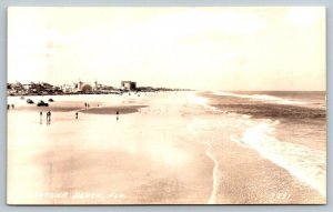 RPPC Real Photo Postcard - Dayton Beach, Florida - Beach Scene
