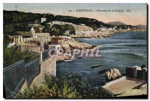 Postcard Old Marseille Corniche Panorama