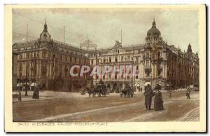 Old Postcard Wiesbaden Kaiser Friedrich Platz