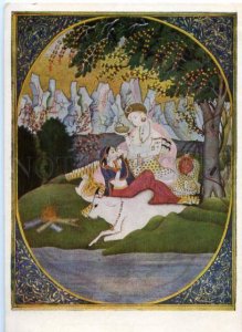154176 Shiva & Parvati INDIA Old postcard