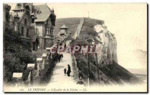 Old Postcard Le Treport The Steps Cliff