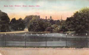 Dayton Ohio c1906 Postcard Swan Lake Soldiers' Home